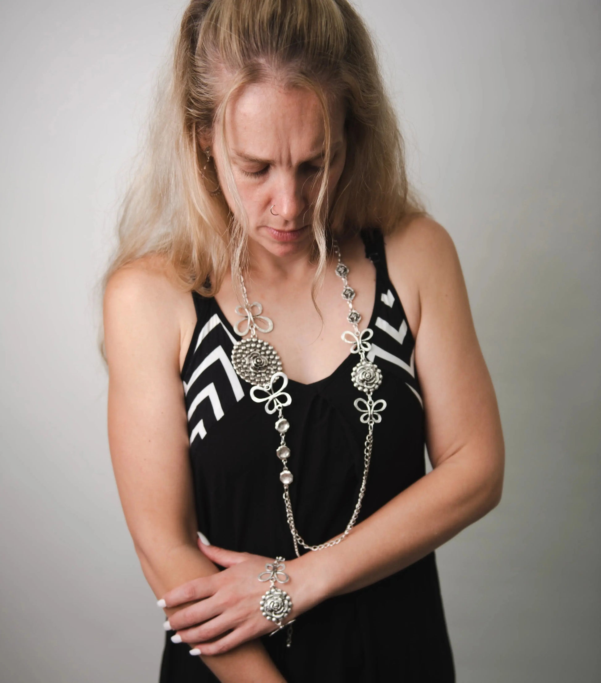 Rose Butterfly Silver Plated Bracelet Hey Bou