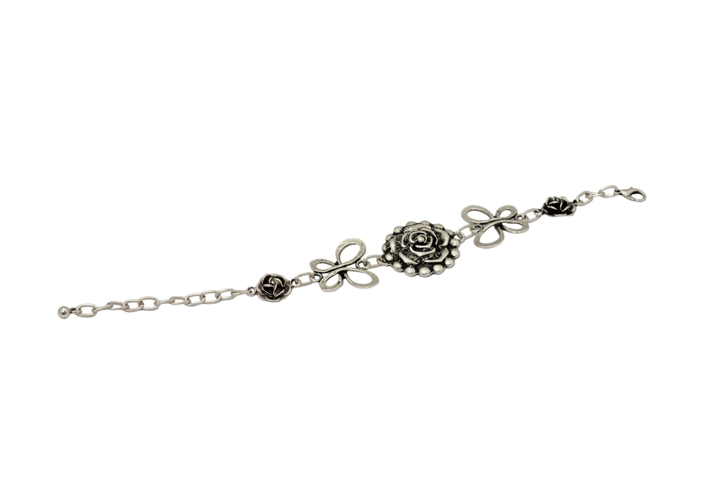 Rose Butterfly Silver Plated Bracelet Hey Bou
