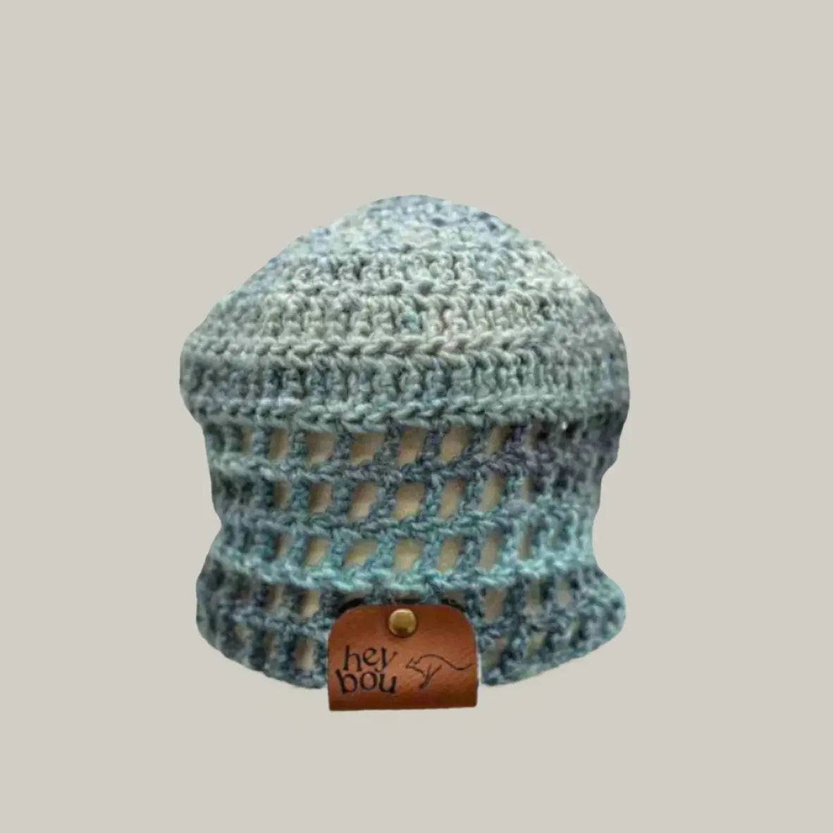 Sierra Blue Treble Crochet Baby Beanie 37-51cm H 17cm HeyBou - Made by Lisa