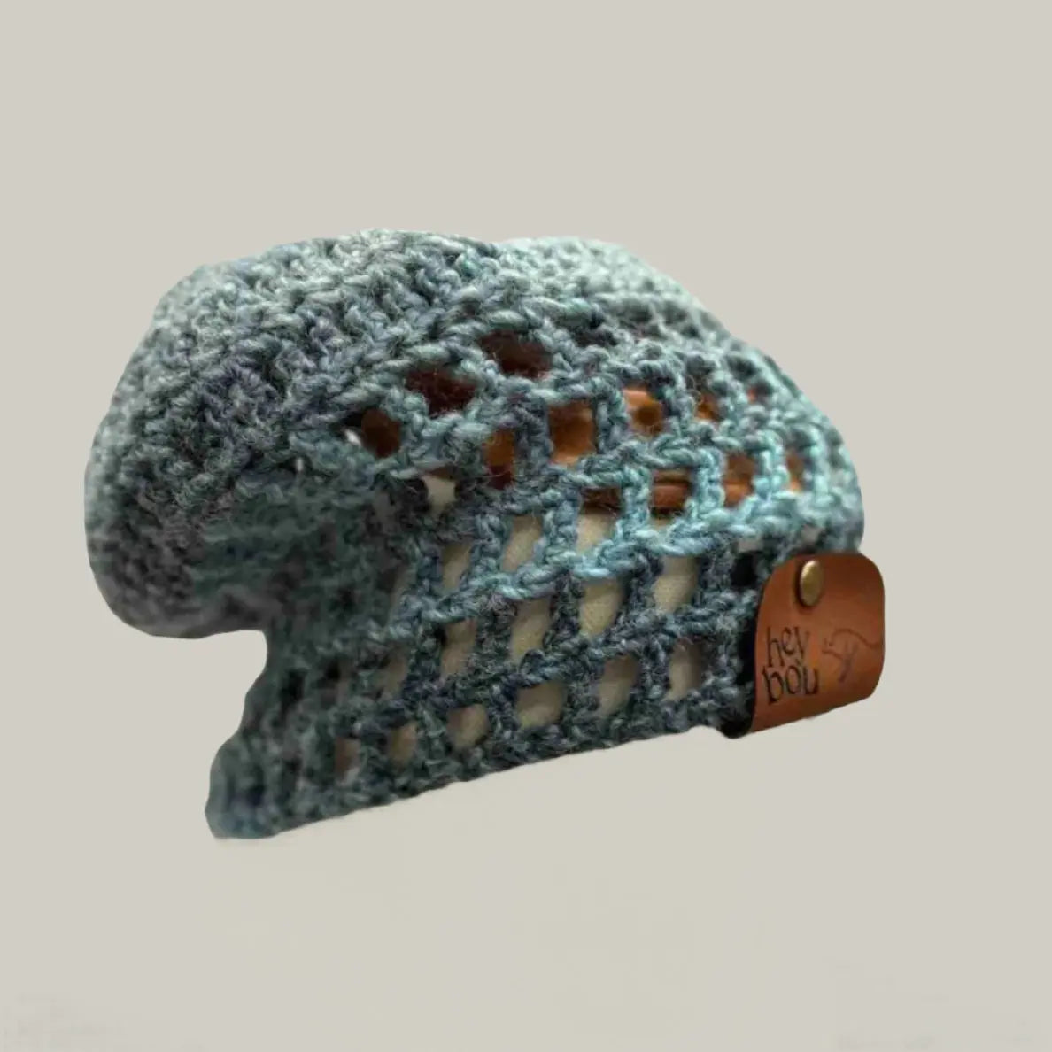 Sierra Blue Treble Crochet Baby Beanie 37-51cm H 17cm HeyBou - Made by Lisa