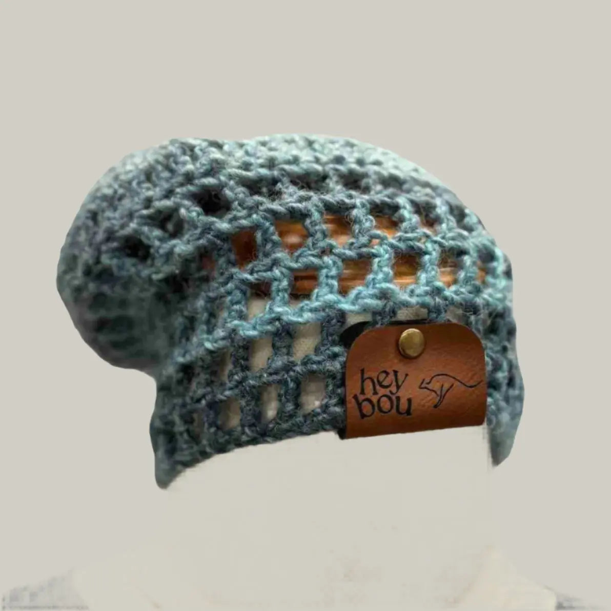 Sierra Blue Treble Crochet Baby Beanie 37-51cm H 17cm HeyBou - Made by Lisa
