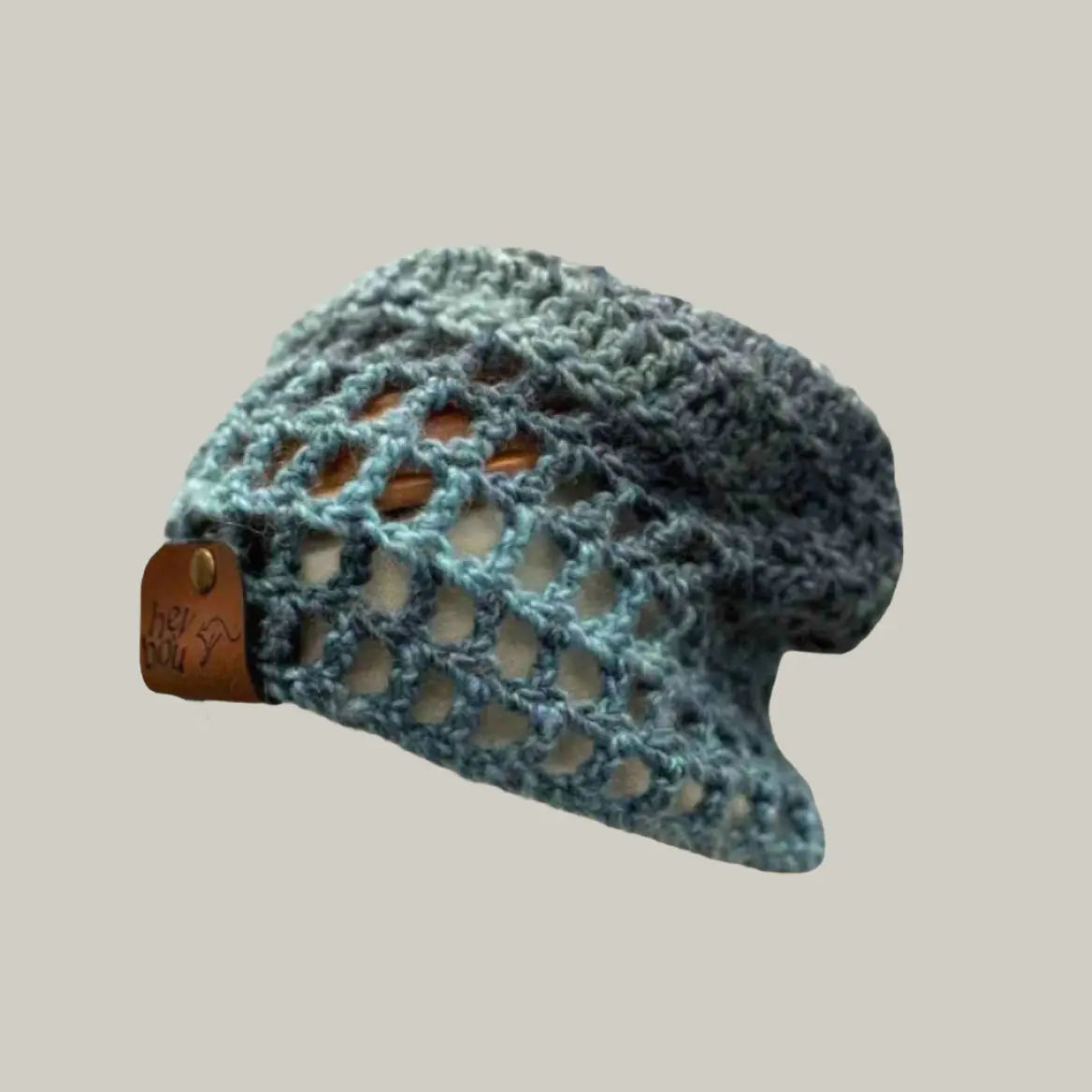 Sierra Blue Treble Crochet Baby Beanie 37-51cm H 17cm HeyBou - Made by Lisa