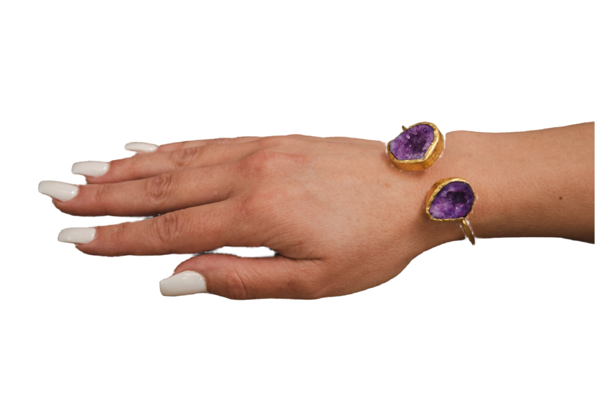 Gold Plated Amethyst 2 Stone Bracelet Hey Bou