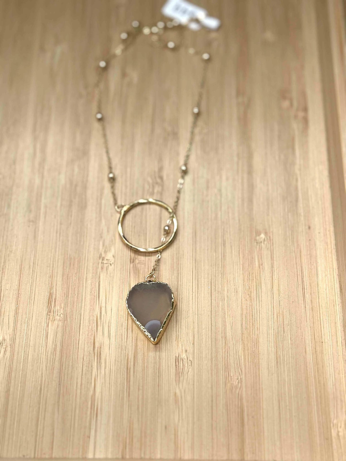 Agate Natural Stone Gold Plated Necklaces Hey Bou