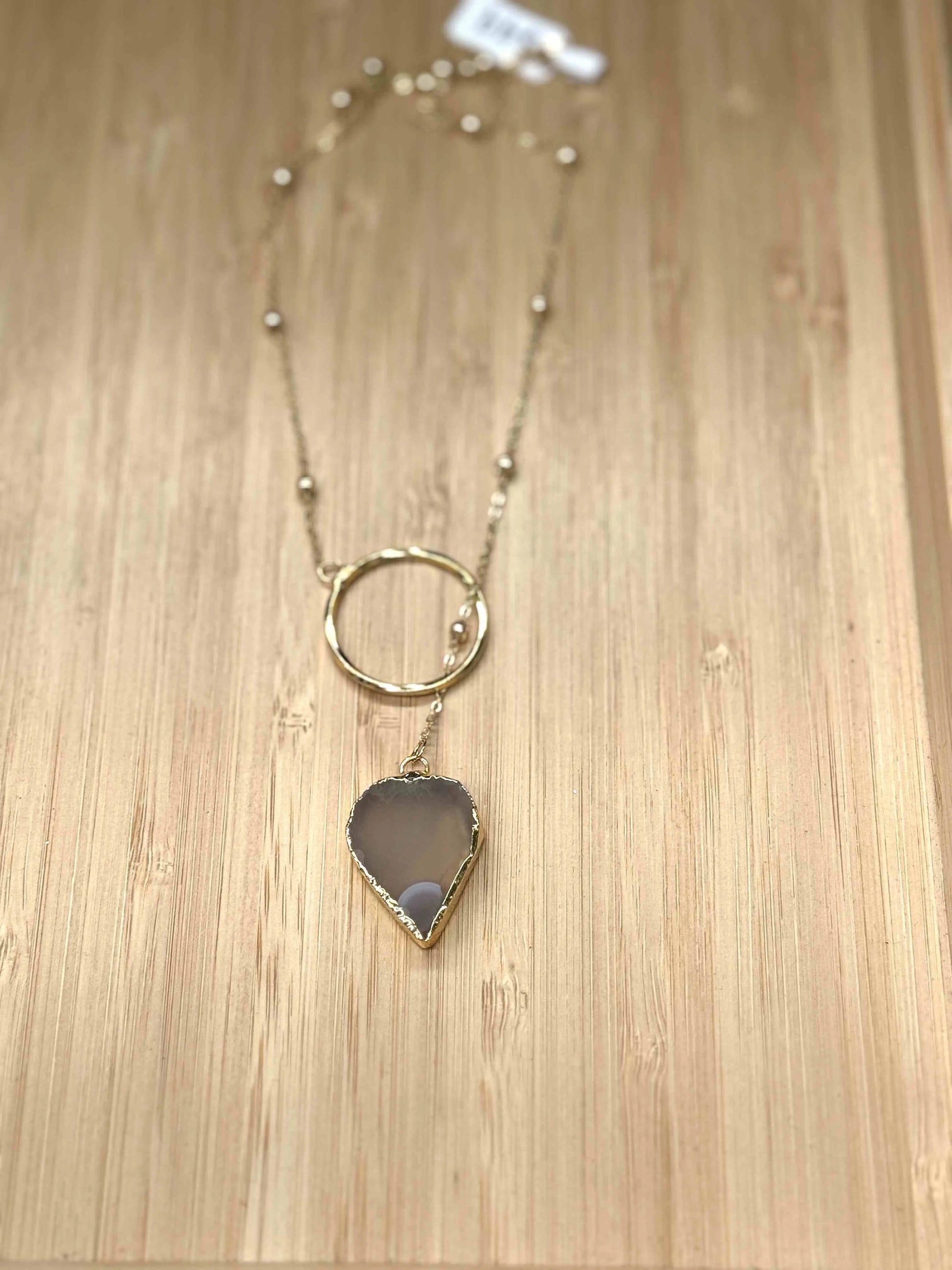 Agate Natural Stone Gold Plated Necklaces Hey Bou