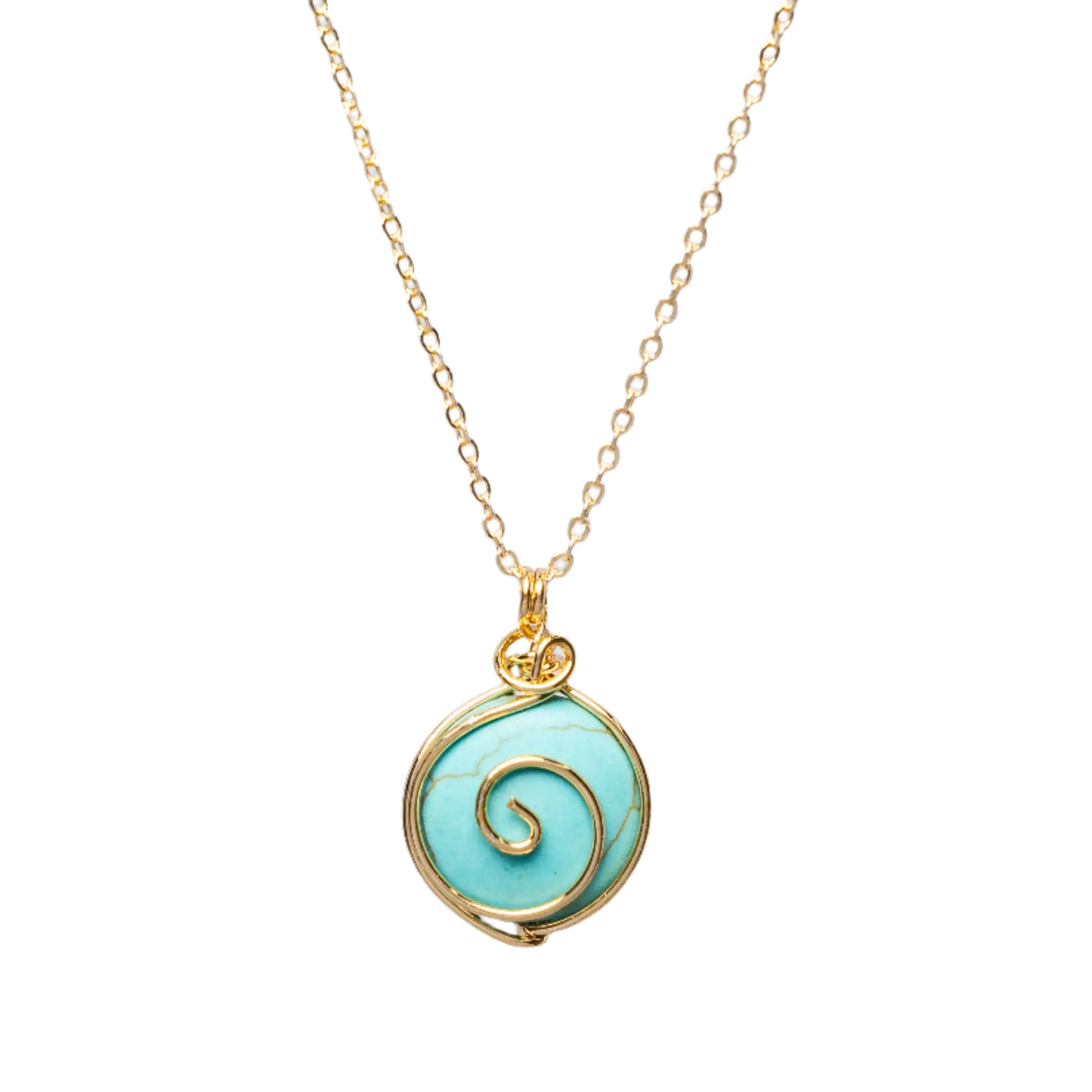 Gold Plated Natural Agate Swirl Classic Necklaces Hey Bou