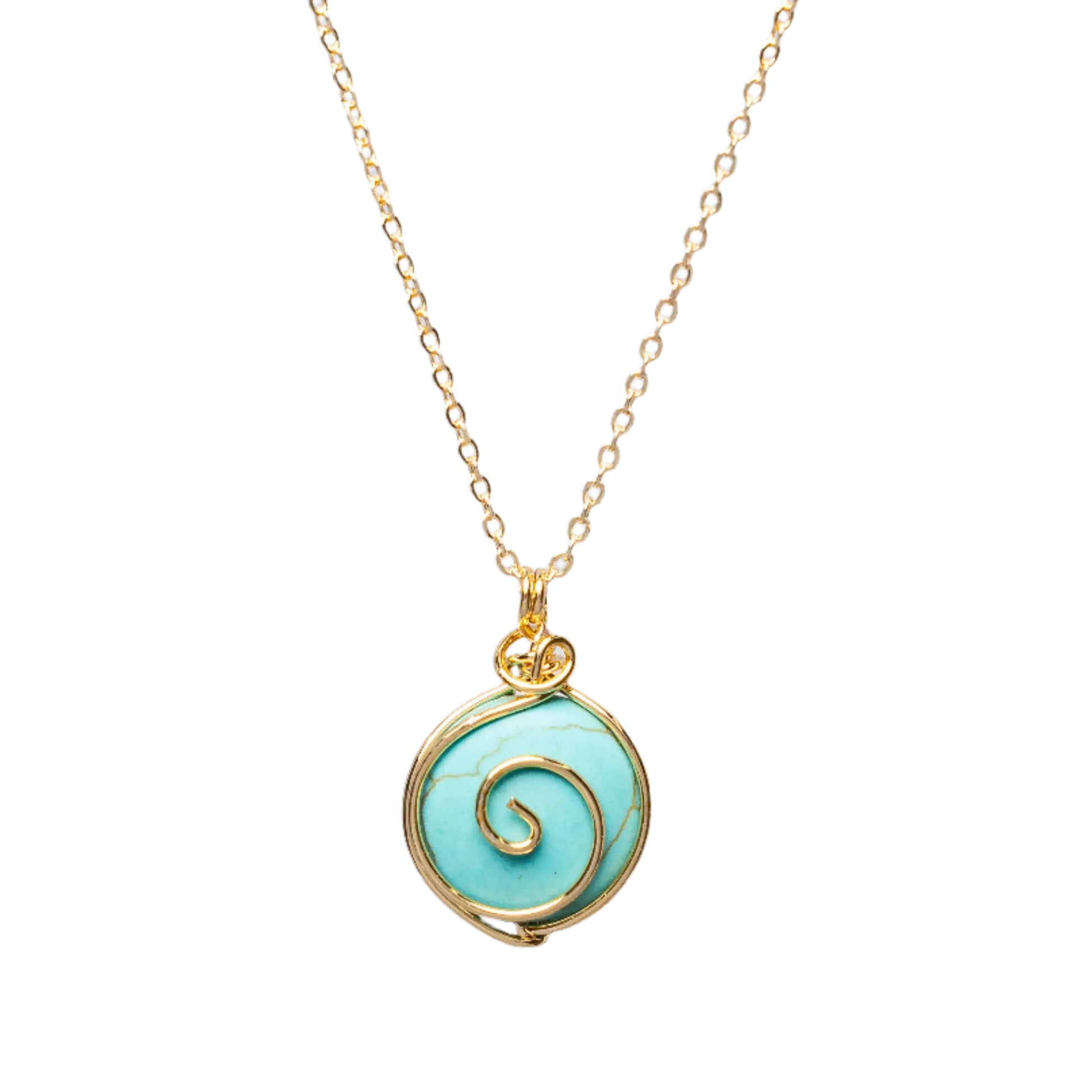 Gold Plated Natural Agate Swirl Classic Necklaces Hey Bou