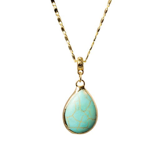 Gold Plated Agate Teardrop Necklaces Hey Bou