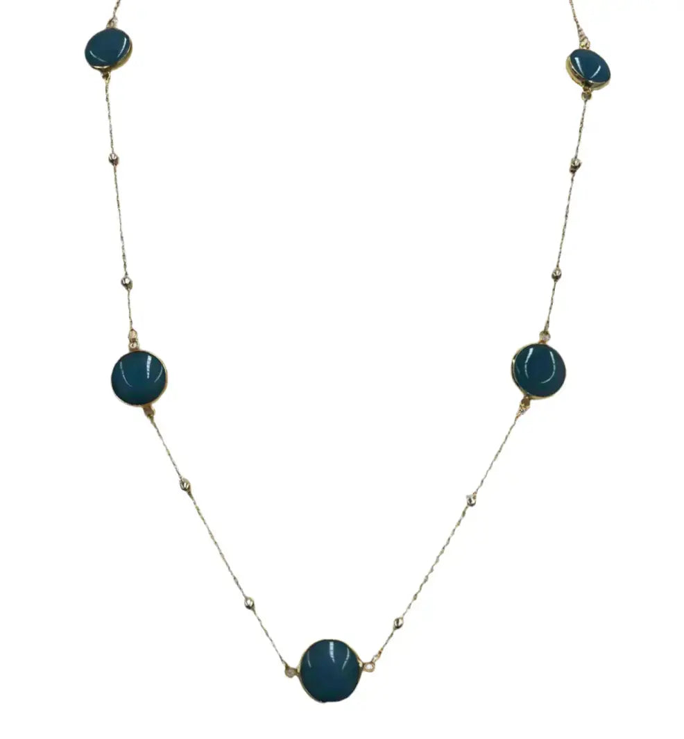 5 Agate Gold Plated Necklace Hey Bou