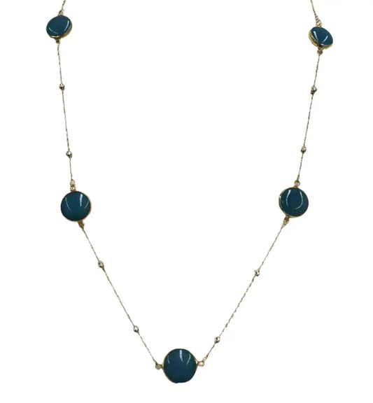 5 Agate Gold Plated Necklace Hey Bou