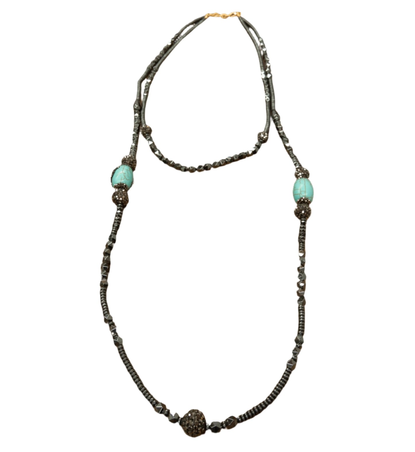 Turquoise Hematite Beaded Necklace Hey Bou