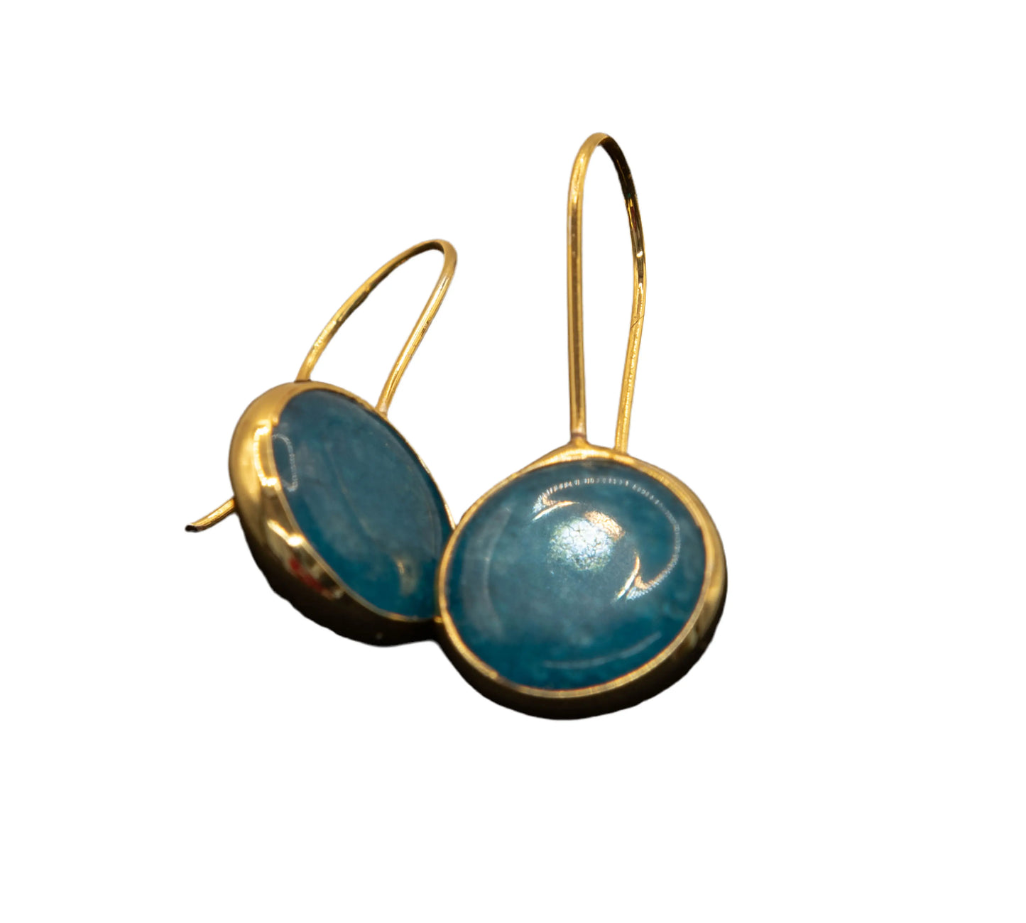 Gold Plated Natural Stone Hook Earrings Hey Bou