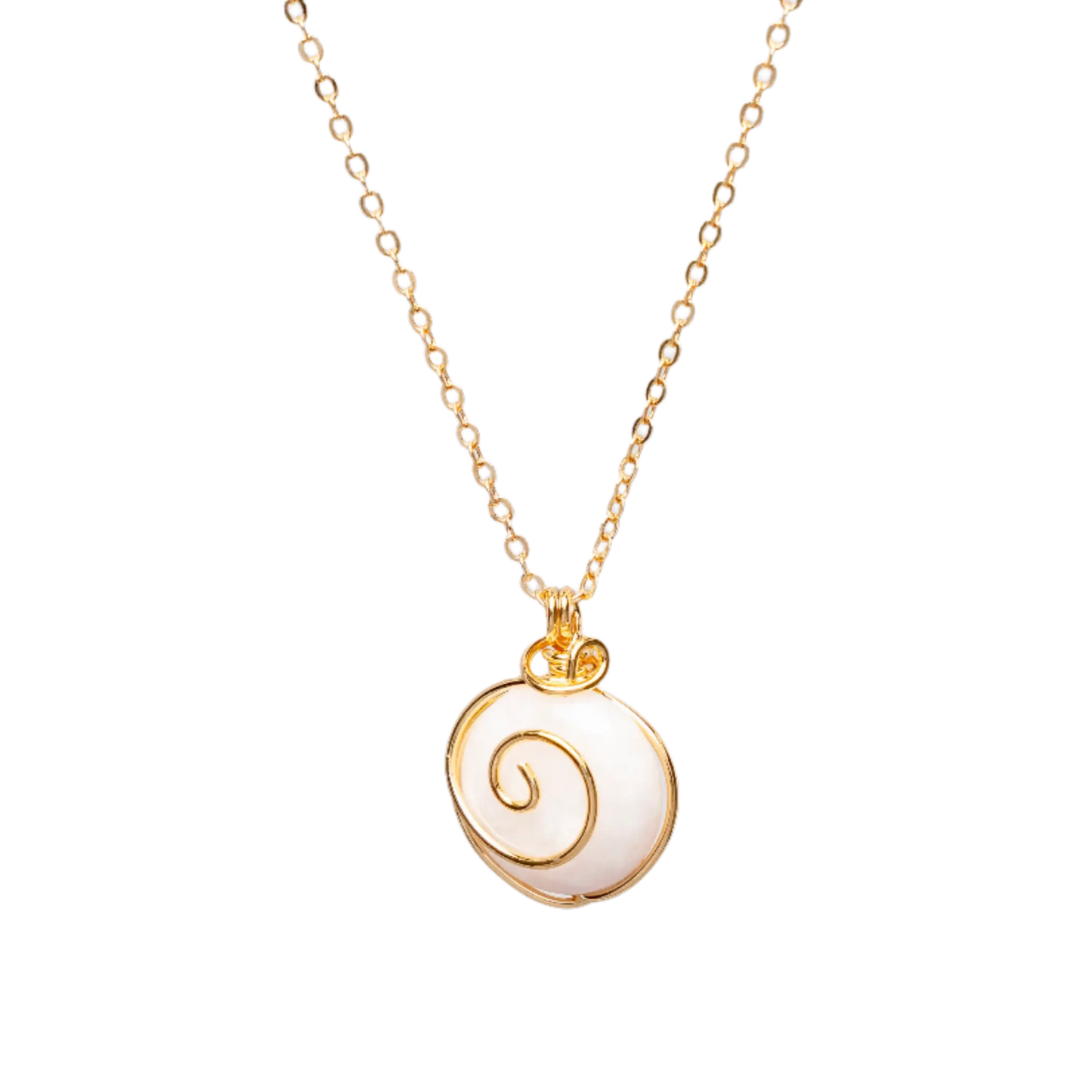 Gold Plated Natural Agate Swirl Classic Necklaces Hey Bou
