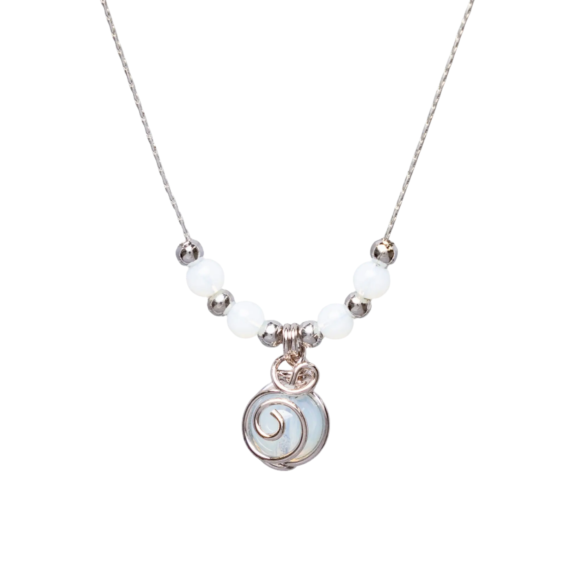 Rhodium Agate Necklaces Hey Bou