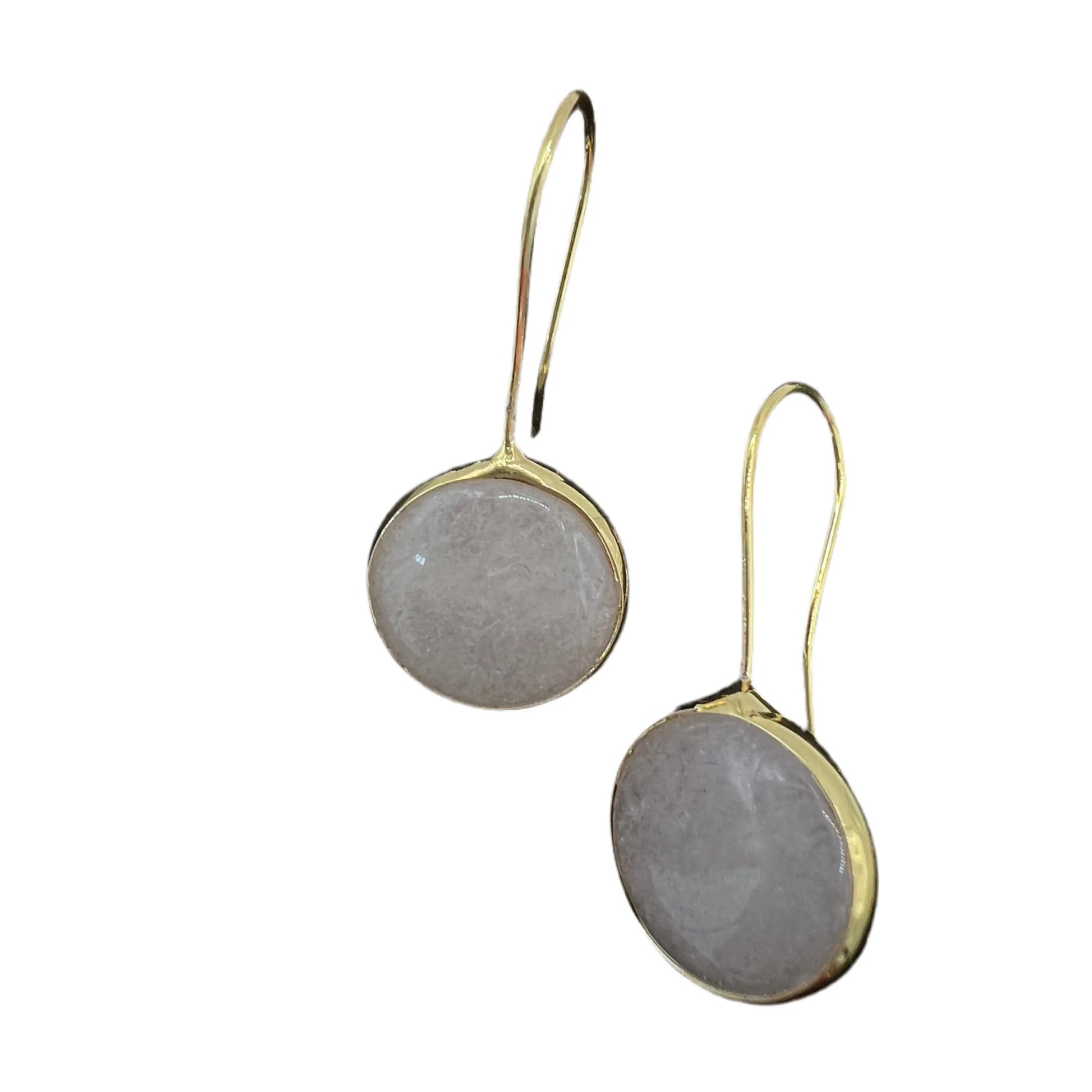 Gold Plated Natural Stone Hook Earrings Hey Bou