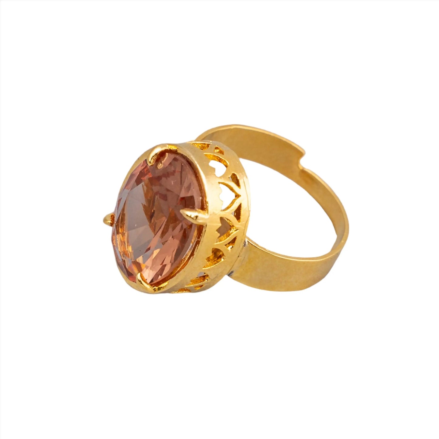 Gold Plated Zultanite Natural Stone Oval Ring Hey Bou