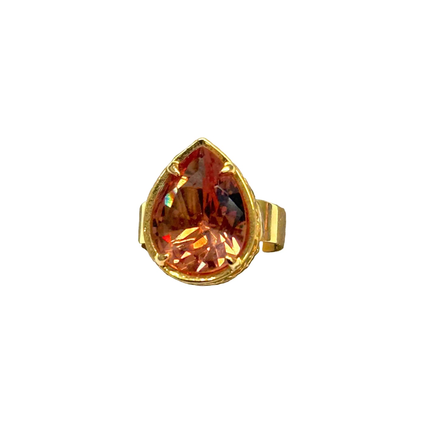 Natural Stone Zultanite Teardrop Ring