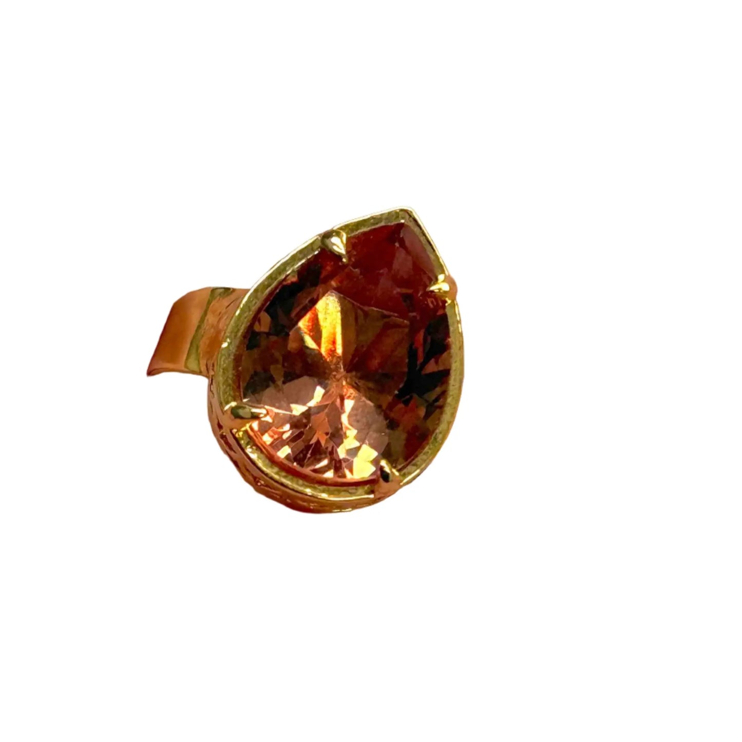 Natural Stone Zultanite Teardrop Ring