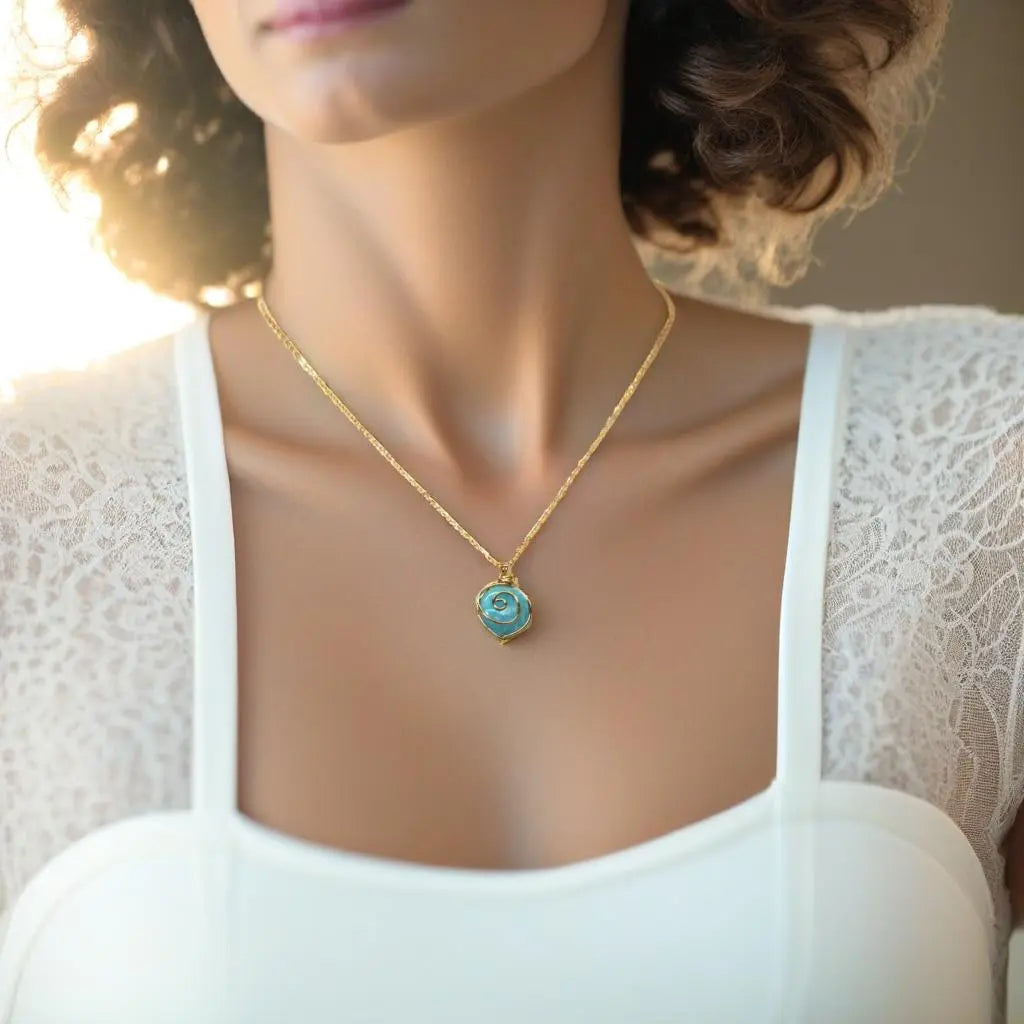 Gold Plated Natural Agate Swirl Classic Necklaces Hey Bou