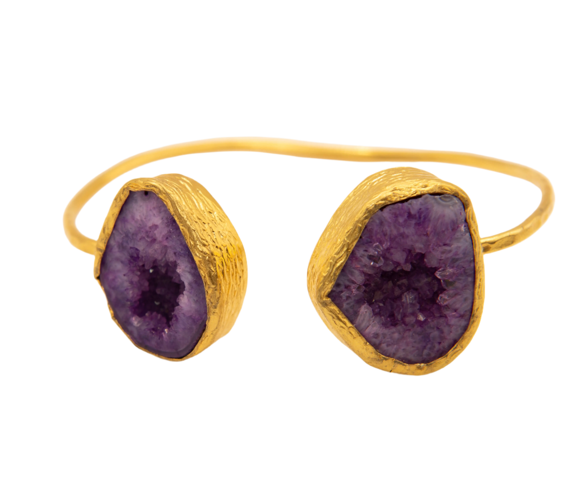 Gold Plated Amethyst 2 Stone Bracelet Hey Bou