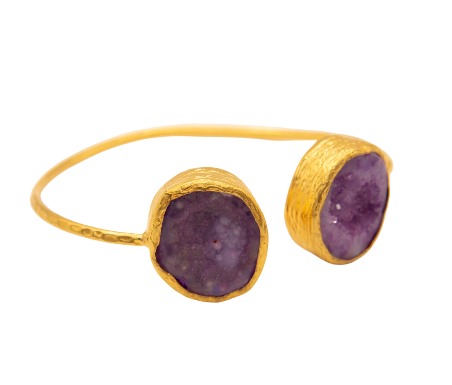 Gold Plated Amethyst 2 Stone Bracelet Hey Bou