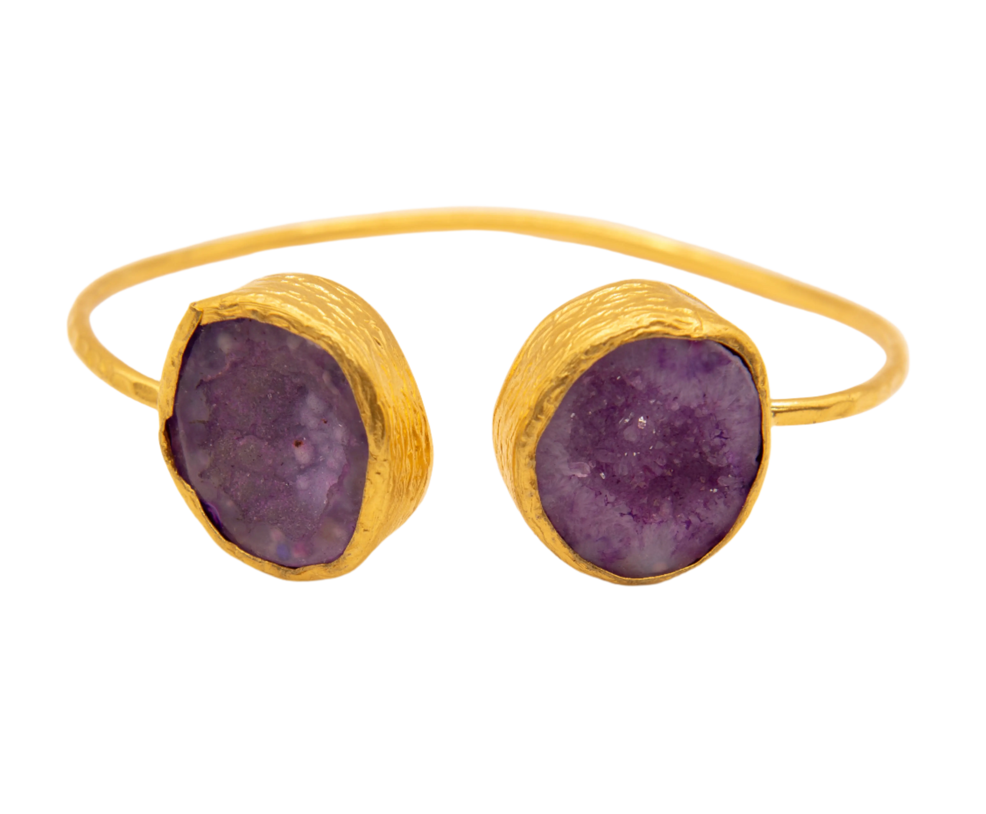 Gold Plated Amethyst 2 Stone Bracelet Hey Bou