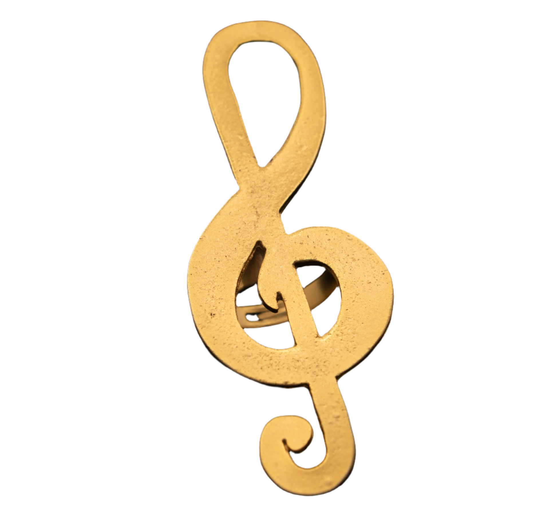 Gold Plated Treble Clef Ring Hey Bou