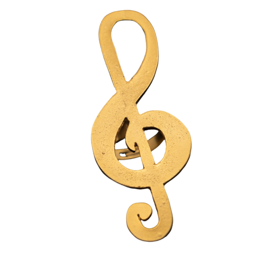 Gold Plated Treble Clef Ring Hey Bou