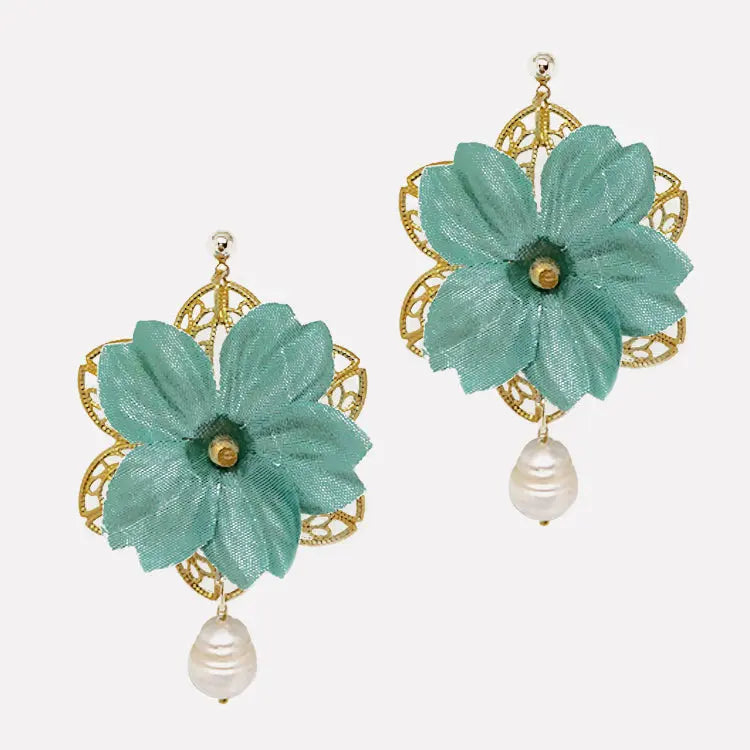 Margarita Teal Stud Earrings Arete