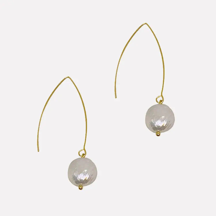 Perla Pearl Hook Earrings Arete