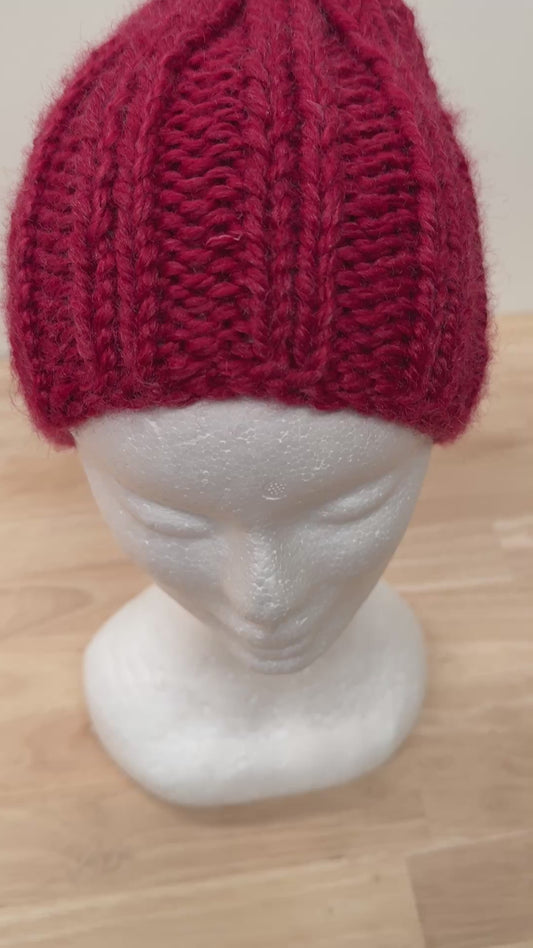 Bulky Red Rib Knit Baby to Child Beanie | Hey Bou