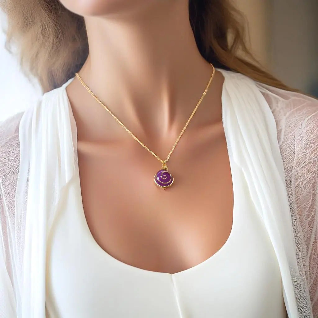 Gold Plated Natural Agate Swirl Classic Necklaces Hey Bou