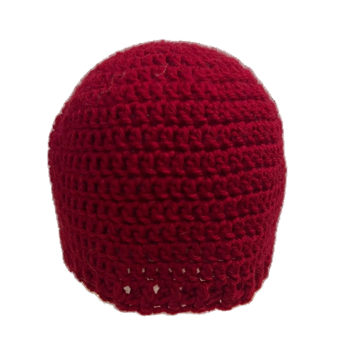 Handmade Red 2cm Rib Child Beanie 41-53cm H 16.5cm