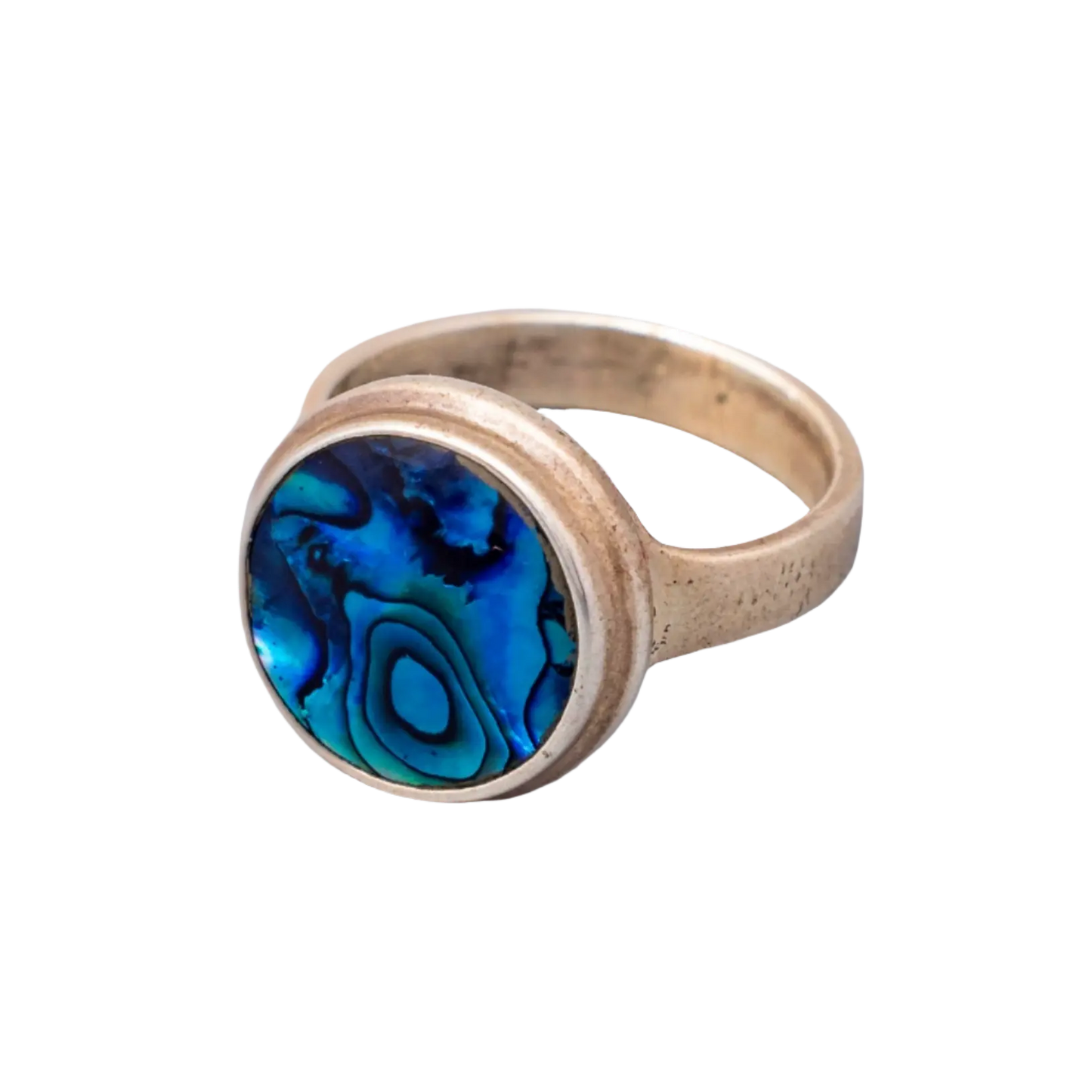 Blue Circle Mother of Pearl Ring Hey Bou