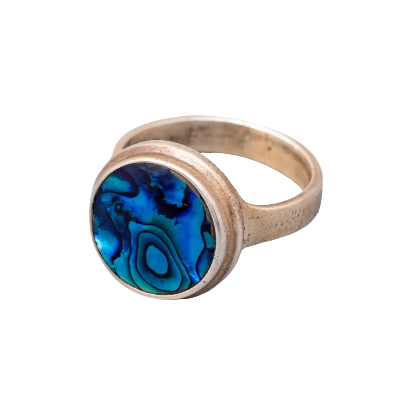 Blue Circle Mother of Pearl Ring Hey Bou