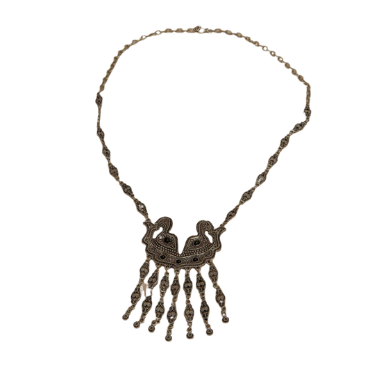 Silver Plated 2 Birds Necklace Hey Bou