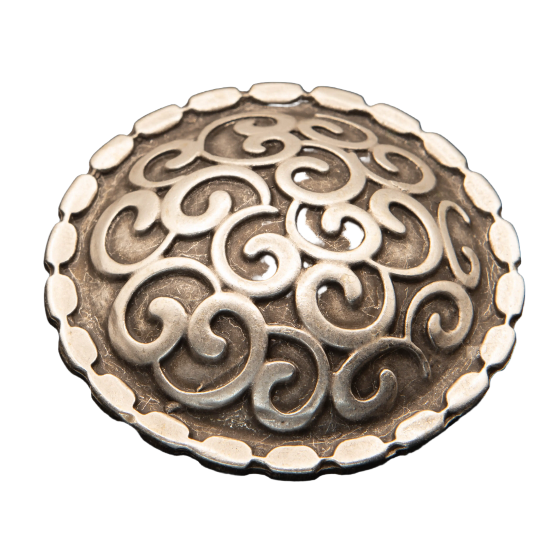 Silver Plated Swirling Shield Brooch Hey Bou