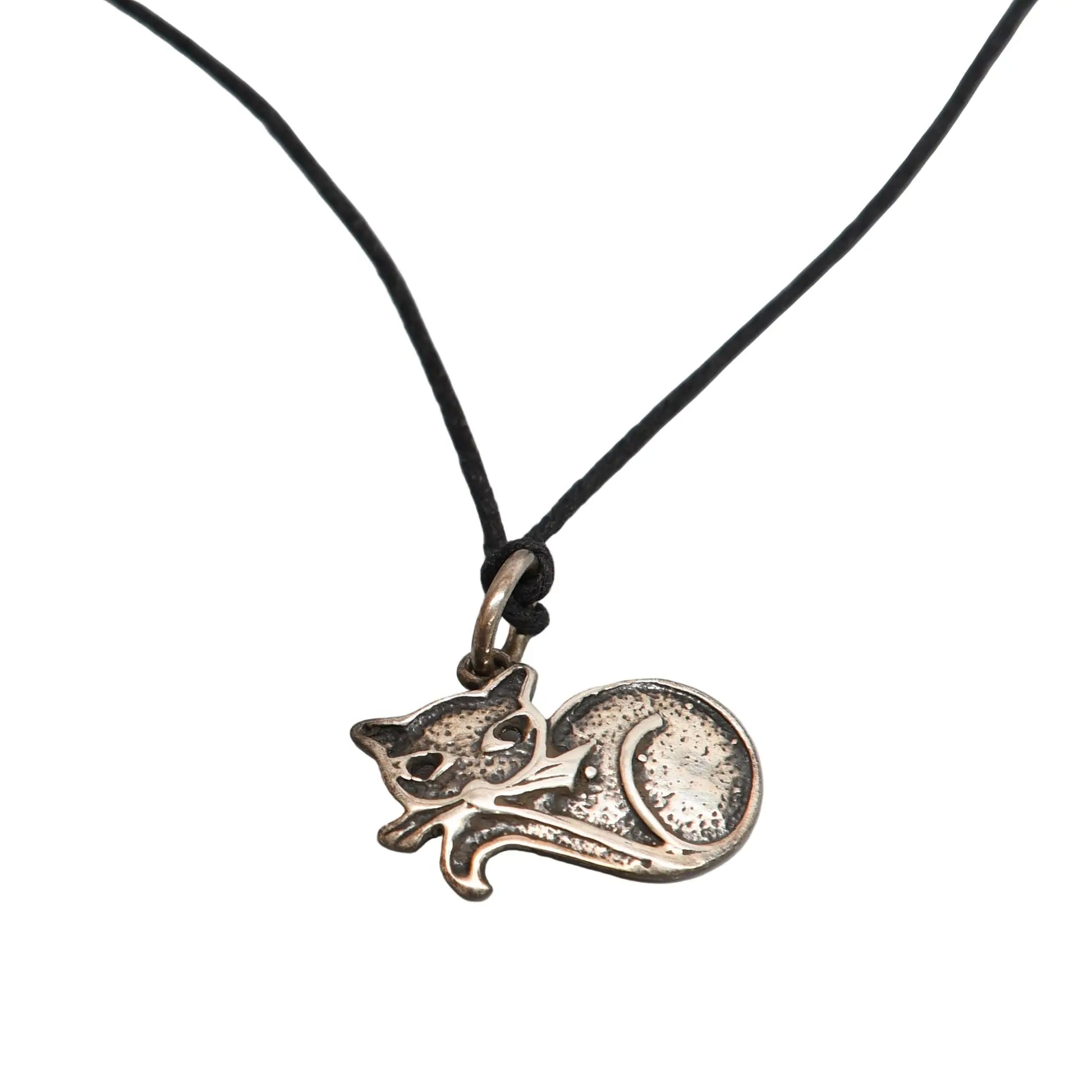 Small Cat Sterling Silver Necklace Hey Bou