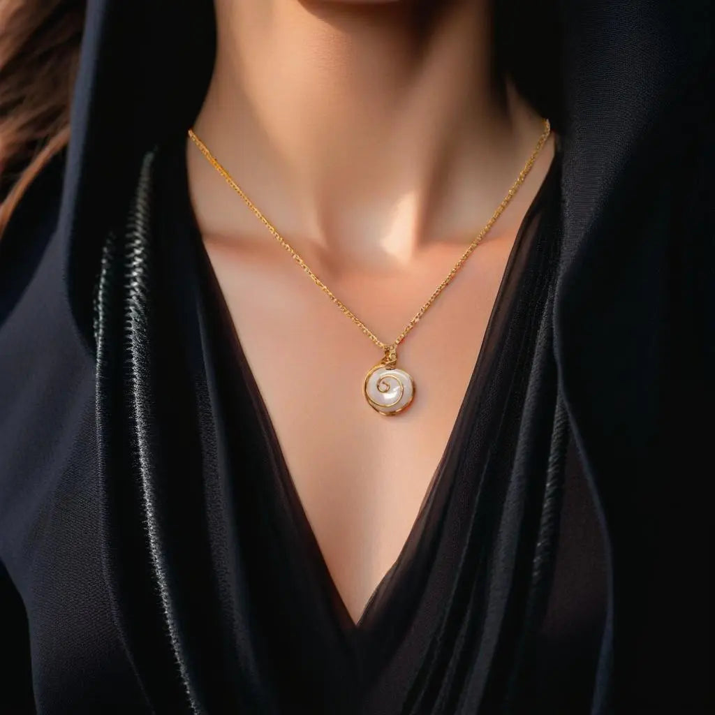 Gold Plated Natural Agate Swirl Classic Necklaces Hey Bou