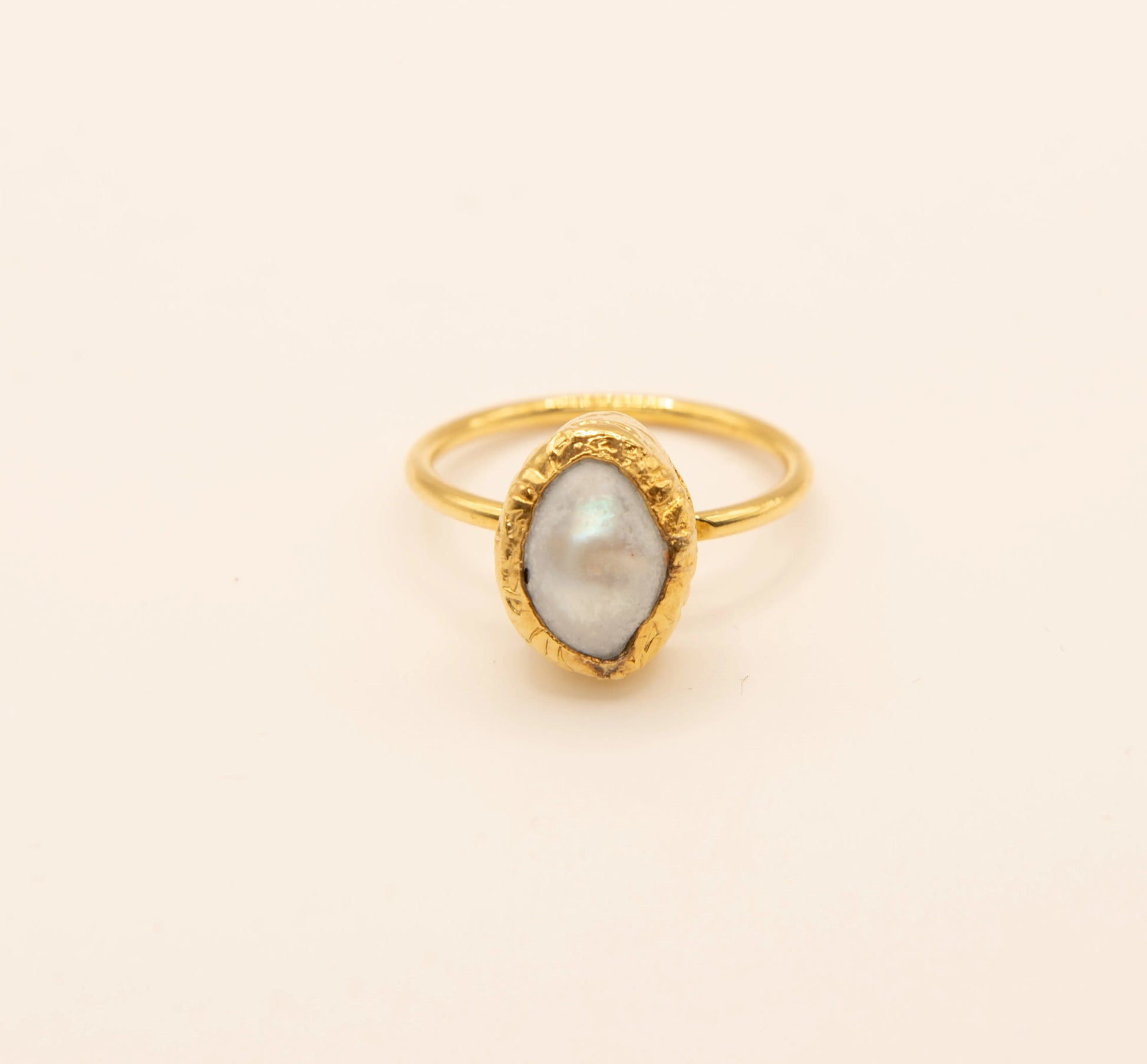 Gold Plated Freshwater Pearl Ring Hey Bou