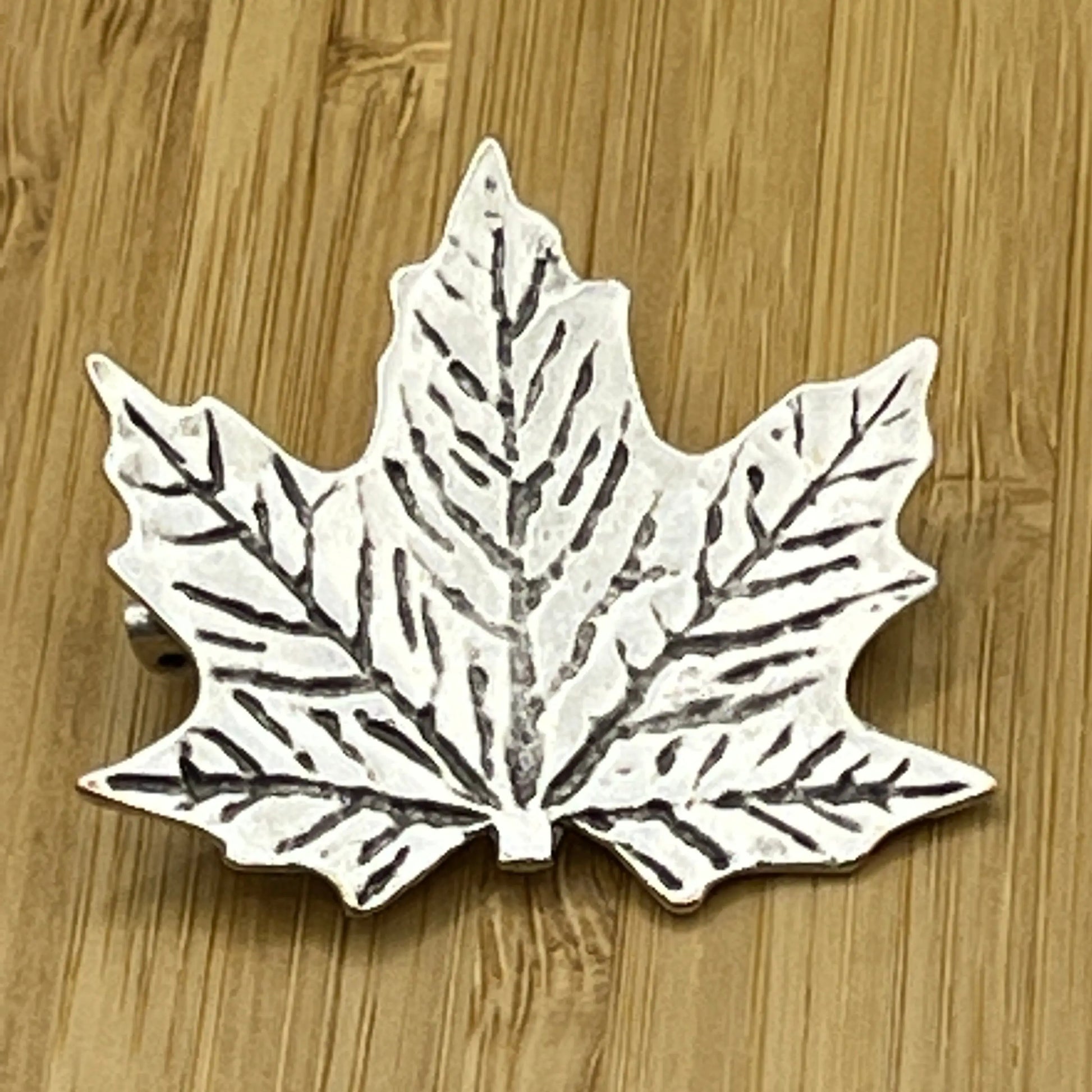 Silver Plated Sycamore Leaf Brooch Hey Bou
